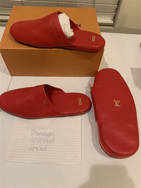 supreme louis vuitton slippers